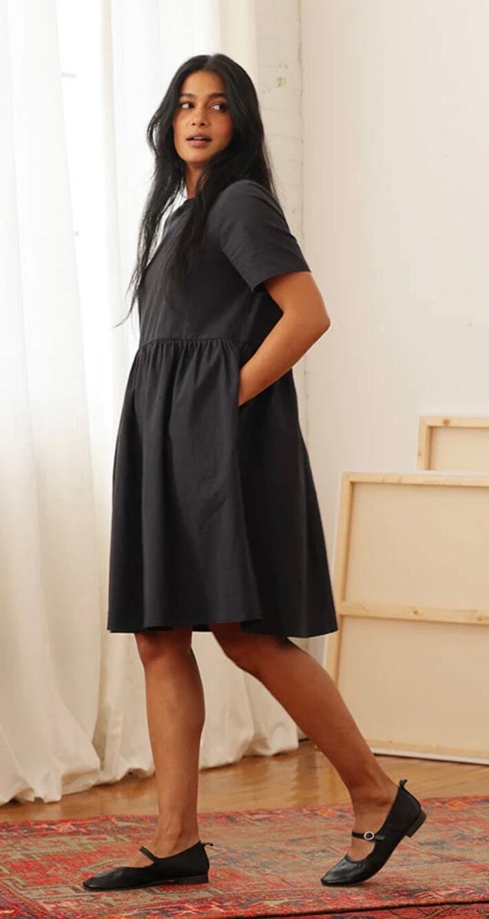 Tradlands Mini Dress Nico Black Easy Care Cotton Short Sleeve NWT size XS